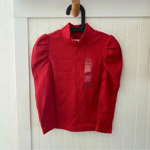 Baby Gap Mock Turtle Neck Red Long-sleeve Ribbed Top 4Y NWT
